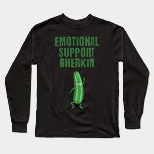 Emotional Support Gherkin funny pickle design Long Sleeve T-Shirt